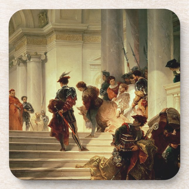 Porta-copo Cesare Borgia que deixa o vaticano (Frente)