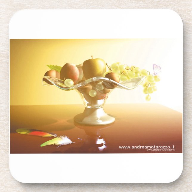 Porta-copo Cesto de vidro com frutas e bateria (Frente)