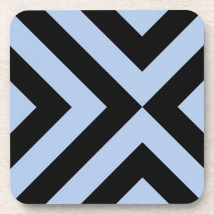 Porta-copo Cevrons Azul-Claro e Preto