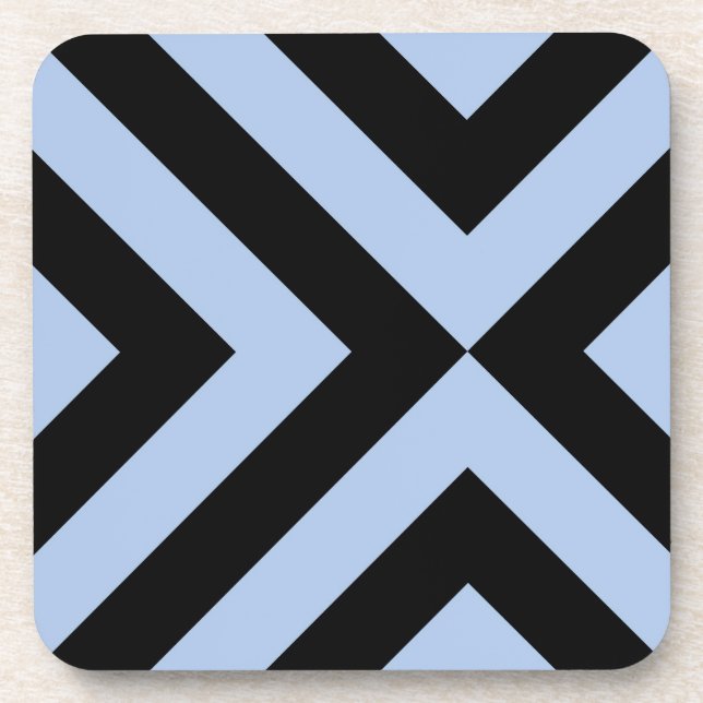 Porta-copo Cevrons Azul-Claro e Preto (Frente)