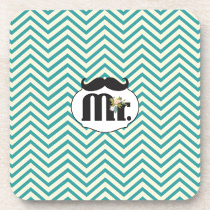 Porta-copo Chalkboard Sr. Yellow e Green Zigzag Chevron
