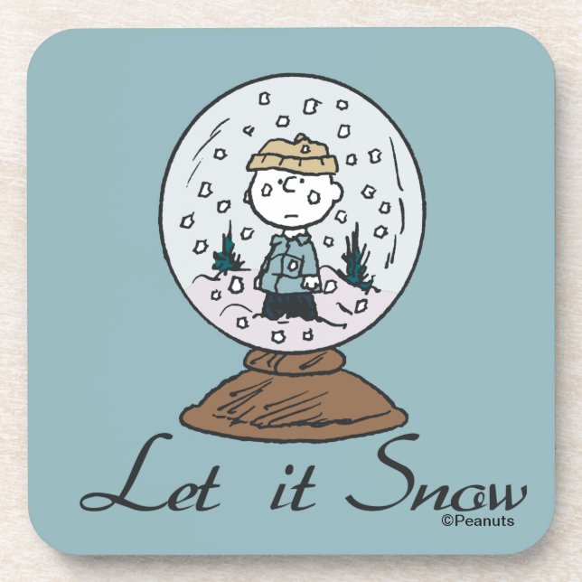 Porta-copo Charlie Brown Snow Globe Graphic - Deixe-o nevar (Frente)