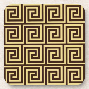 Porta-copo Chave grega, chocolate marrom e bronzeado