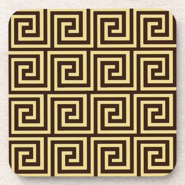 Porta-copo Chave grega, chocolate marrom e bronzeado (Frente)