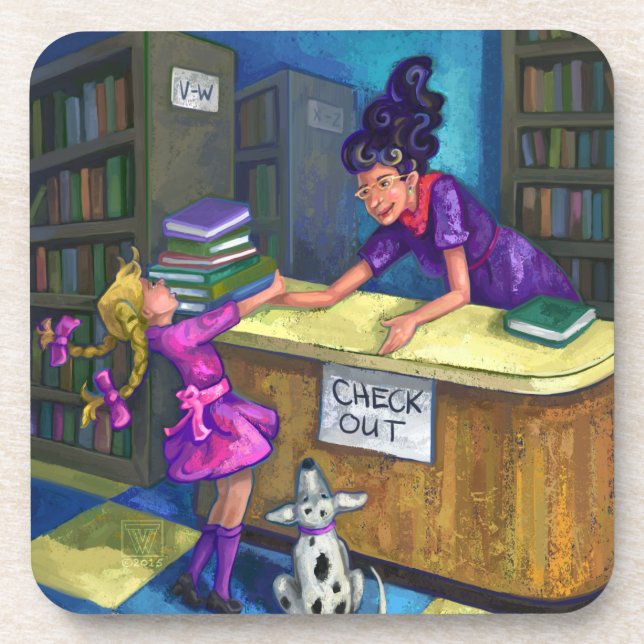 Porta-copo Check-out da Biblioteca (Frente)