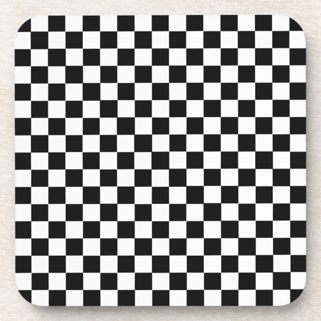 Porta-copo Checkerboard preto e branco clássico por STaylor (Frente)