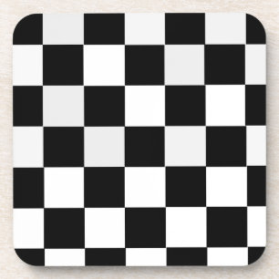 Porta-copo Checkered preto e branco
