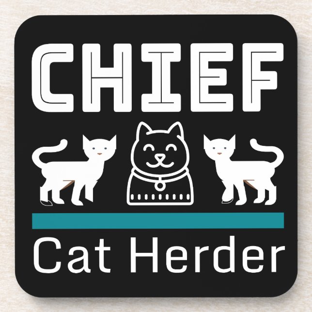Porta-copo Chefe Cat Herder Funny (Frente)