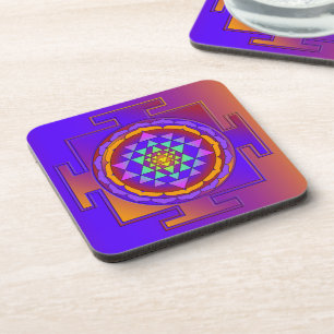 Porta-copo CHEIO SRI YANTRA colorido + suas ideias