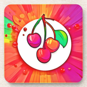 Porta-copo Cherry Pop Art Burst