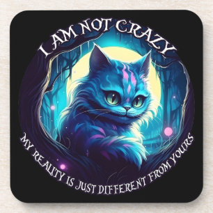 Porta-copo Cheshire Cat. Eu não sou louco