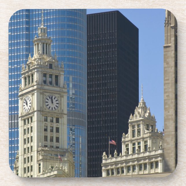 Porta-copo Chicago, Wrigley Building com Trump Hotel & (Frente)