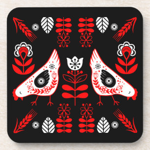 Porta-copo Chicken Hen Folk Art
