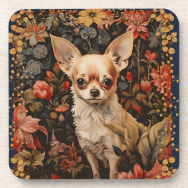Porta-copo Chihuahua Puppy no estilo de William Morris