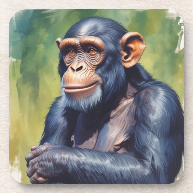 Porta-copo Chimpanzé Engraçado e Louco (Frente)