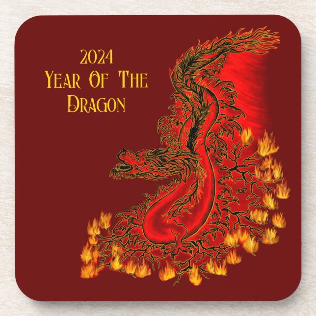 Porta-copo China Dragon, 2024 Ano Do Dragão (Frente)