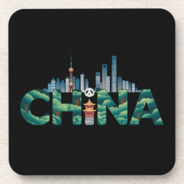 Porta-copo China Xangai Temple Panda