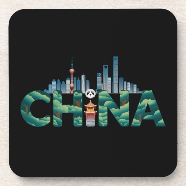 Porta-copo China Xangai Temple Panda (Frente)