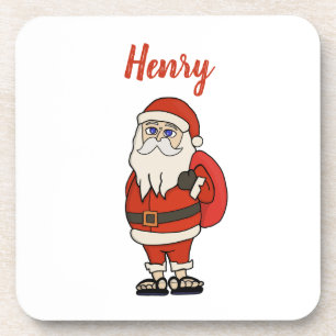 Porta-copo Chinelos de Natal do Papai Noel Personalizado