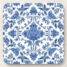 Chinoiserie Floral Azul Aquarela Branca
