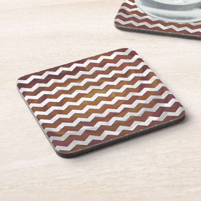 Porta-copo Chocolate Carmel Swirl Chevron Patterno (Left Side)