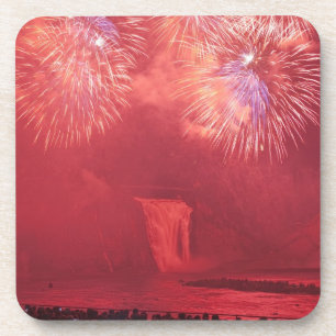 Porta-copo Cidade de Quebec, Quebec, Canadá. Fogos de artifíc