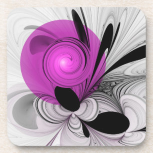 Porta-copo Cinza Negra abstrato com Fratura Magenta