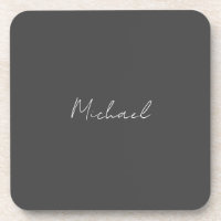 Cinza White Manuscrito Minimalista Seu Nome