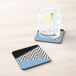 Porta-copo Cinza Zigzag, Cinza Chevron, Zigzag Patterno, Azul