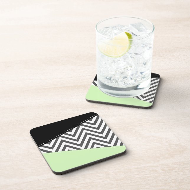 Porta-copo Cinza Zigzag, Cinza Chevron, Zigzag Patterno, Casa (Lado Direito)