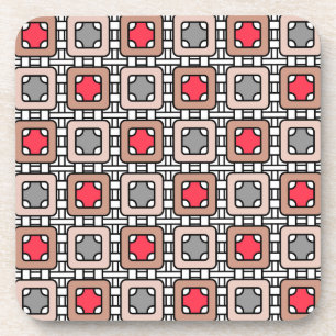 Porta-copo cinzas de arte moderna geométrica deco, bege