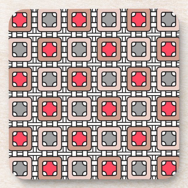 Porta-copo cinzas de arte moderna geométrica deco, bege (Frente)