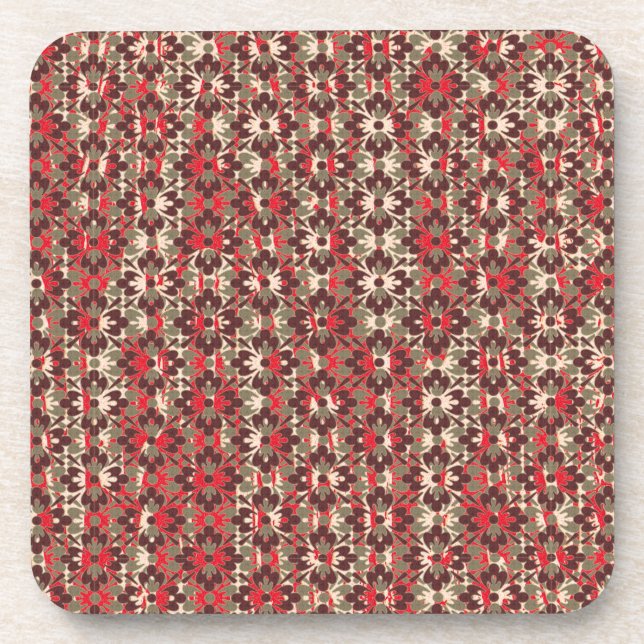 Porta-copo Cinzas e Flores Vermelhas (Frente)