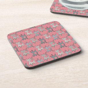 Porta-copo Cinzas gráficas do teste padrão do gato retro