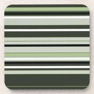 Porta-copo Cinzas, verde, listras brancas.