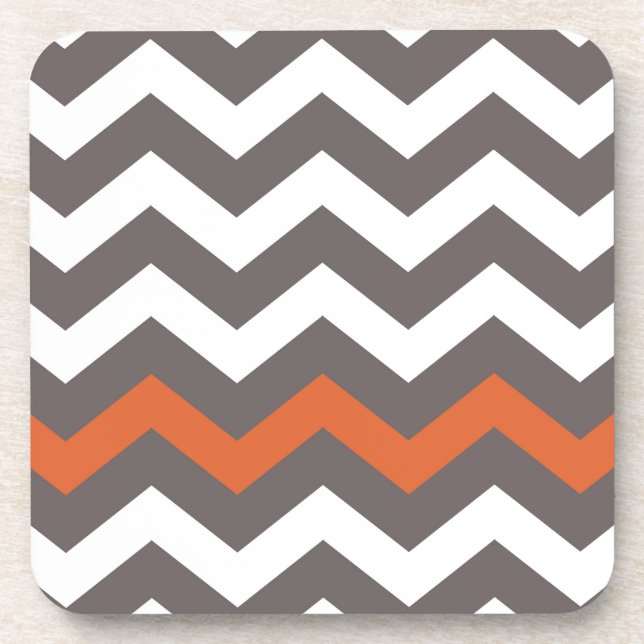 Porta-copo Cinzas Zigzag Com Laranja (Frente)