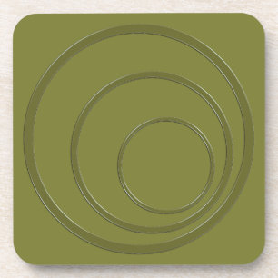 Porta-copo Círculos de khakiround abstrato verde 3d efeito mo