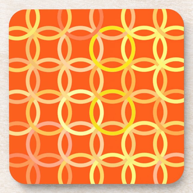 Porta-copo Círculos Modernos de Meados do Século, laranja-man (Frente)