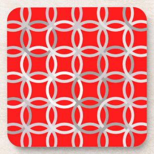 Porta-copo Círculos modernos do século Médio, vermelho pro