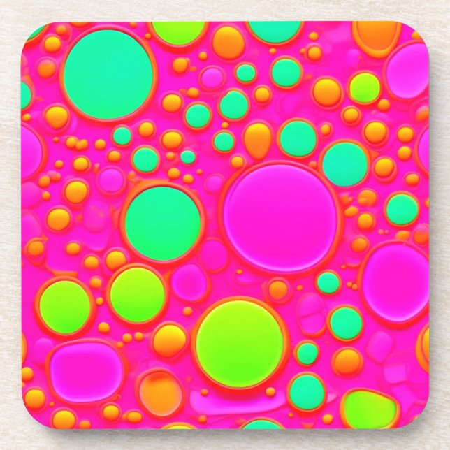 Porta-copo Círculos Rosa e Verde (Frente)