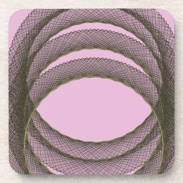 Porta-copo círculos sobrepostos em abstrato de fundo roxo (Frente)