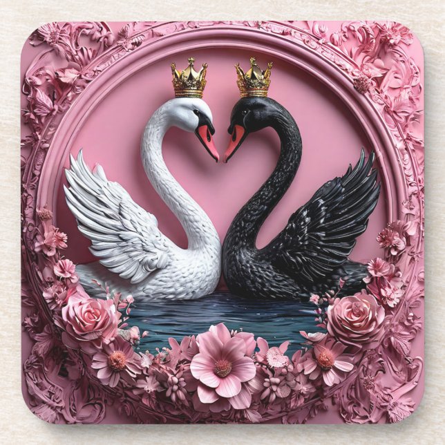 Porta-copo Cisnes de Casamento (Frente)