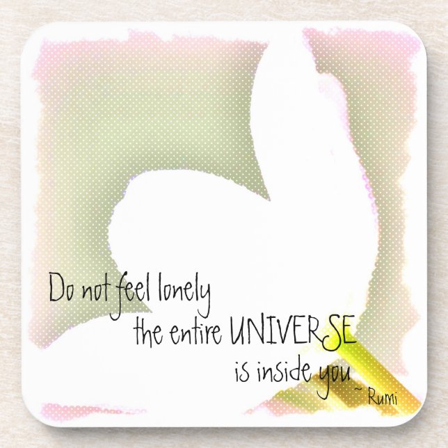 Porta-copo Citações pontilhadas de Rumi da tulipa (Frente)