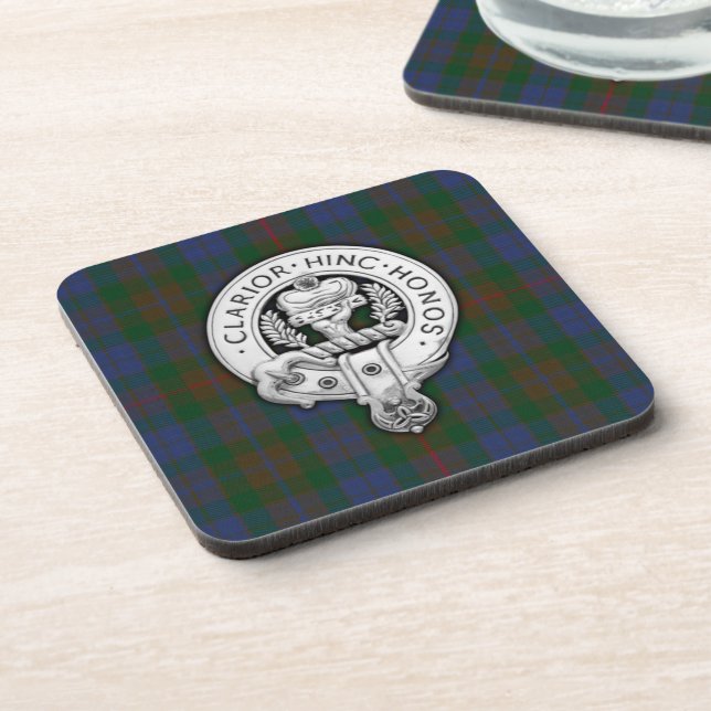 Porta-copo Clan Buchanan Crest & Hunting Tartan (Left Side)