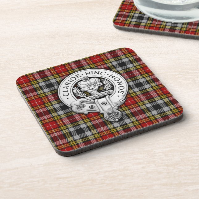 Porta-copo Clan Buchanan Crest & Old Dress Tartan (Left Side)