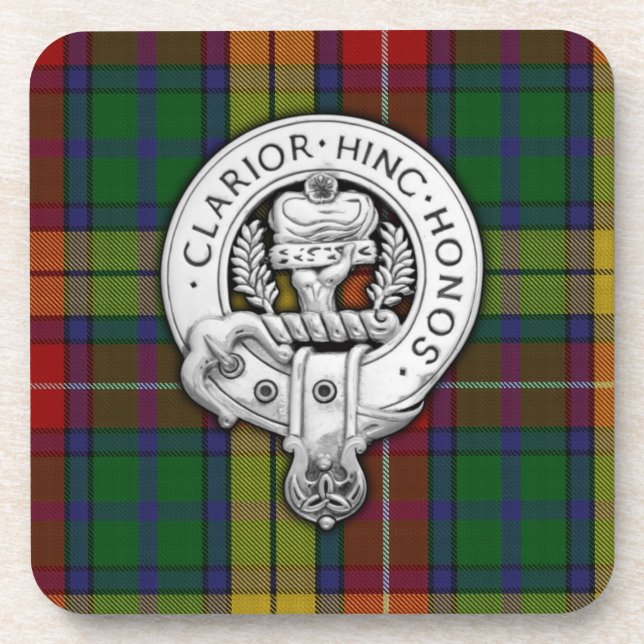 Porta-copo Clan Buchanan Crest & Tartan (Frente)