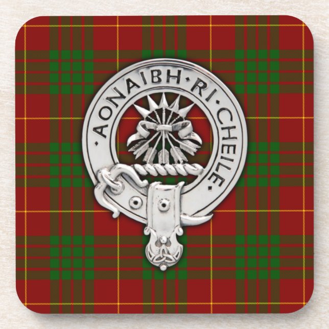 Porta-copo Clan Cameron Crest & Tartan (Frente)