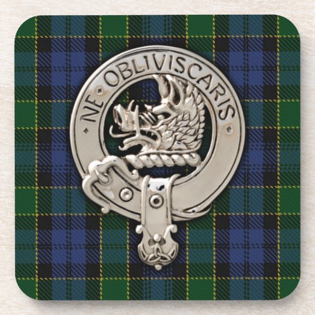 Porta-copo Clan Campbell Crest & Breadalbane Tartan (Frente)