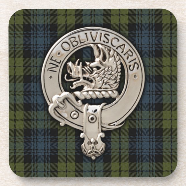 Porta-copo Clan Campbell Crest & Tartan (Frente)