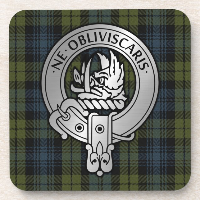 Porta-copo Clan Campbell Crest & Tartan (Frente)